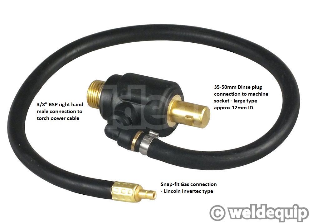 WeldingCity® Gas-thru Dinse-rear TIG Welding Torch WP-9 125A 25-ftUS Seller
